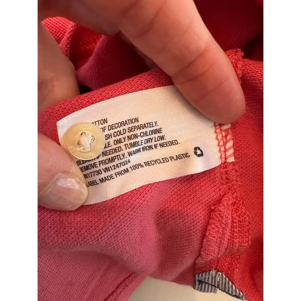 Vineyard Vines Pink Polo Shirt Whale Logo Preppy Coastal Cotton Mens L - Picture 5 of 6